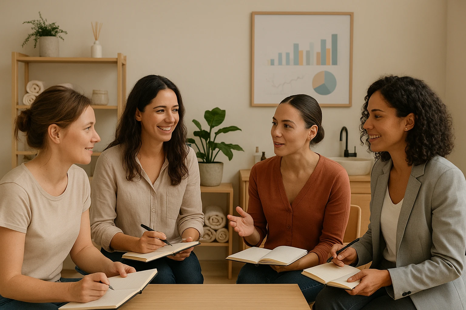 Un atelier lumineux réunit des femmes entrepreneuses autour de carnets