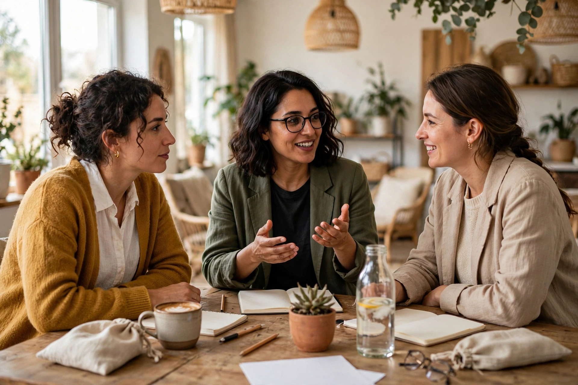 Coworking chaleureux, échanges entre entrepreneuses nomades